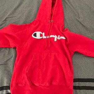 Red champ hoodie